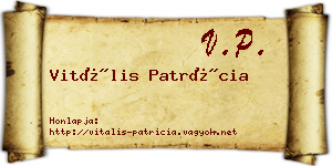 Vitális Patrícia névjegykártya